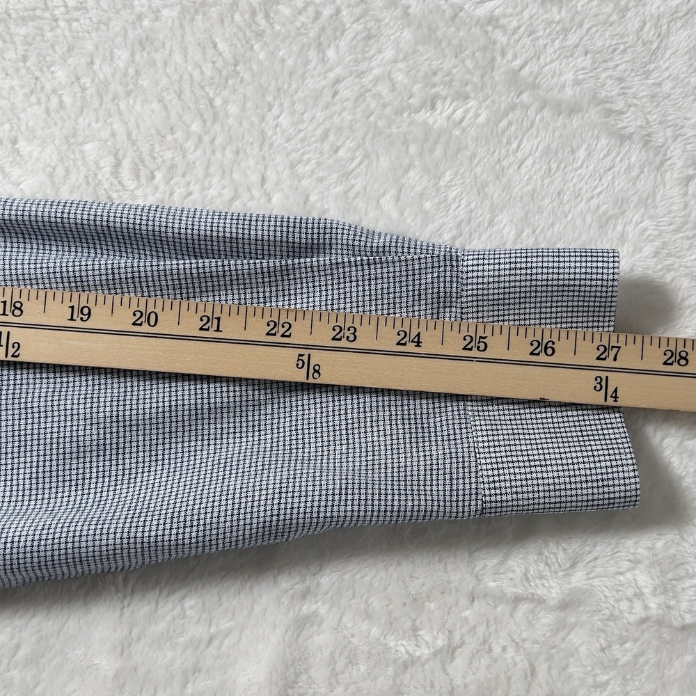 Barbour Linen Lyocell Blend Tailord Fit Shirt Mens Sz M Check Long Sleeve - Picture 15 of 15